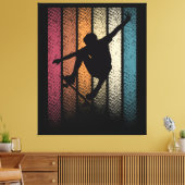 Vintage Retro Skateboarden Canvas Afdruk (Insitu (Woonkamer))