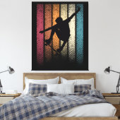 Vintage Retro Skateboarden Canvas Afdruk (Insitu (Slaapkamer))