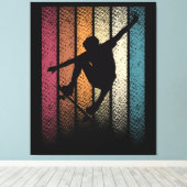 Vintage Retro Skateboarden Canvas Afdruk (Insitu (Houten vloer))