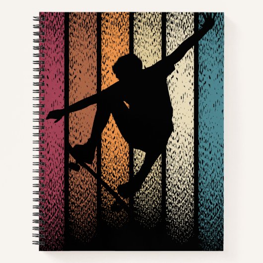 Vintage Retro Skateboarden Notitieboek (Voorkant)