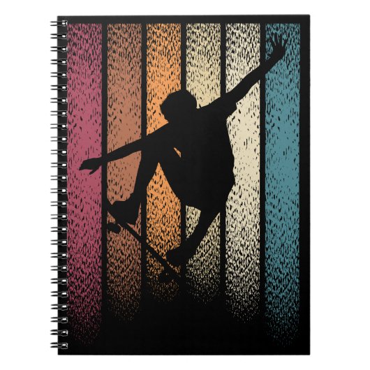 Vintage Retro Skateboarden Notitieboek (Voorkant)