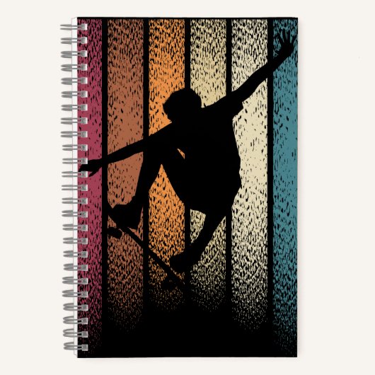 Vintage Retro Skateboarden Notitieboek (Voorkant)