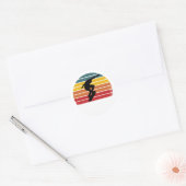 Vintage Retro Skateboarden Ronde Sticker (Envelop)