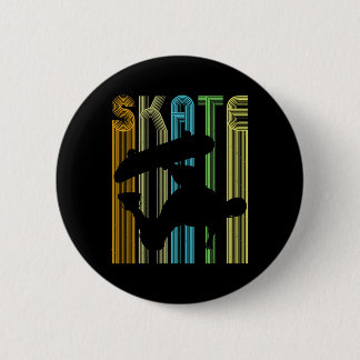 Vintage Retro Skater Silhouette Shirt Skate Boardi Ronde Button 5,7 Cm