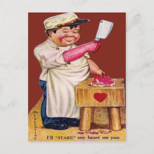 Vintage Retro Slager Valentijnkaart Feestdagenkaart