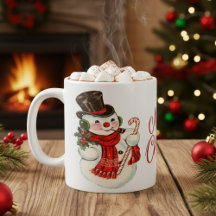 Vintage Retro Snowman Merry Kerstmis