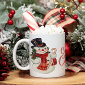 Vintage Retro Snowman Merry Kerstmis Koffiemok