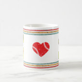 Vintage Retro Softbal Letter S Ontwerp Koffiemok (Center)