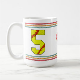 Vintage Retro Softbal Nummer 5 Vervuild Koffiemok