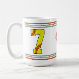 Vintage Retro Softbal Nummer 7 Atletiek Koffiemok