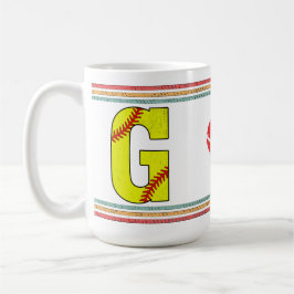 Vintage Retro Softball Letter G Athletic Koffiemok