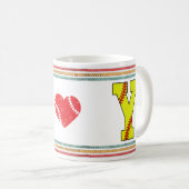 Vintage Retro Softball Letter Y Old School Koffiemok (Voorkant rechts)