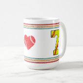 Vintage Retro Softball Number 7 Athletic Koffiemok (Voorkant rechts)