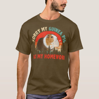 Vintage Retro Sorry My Guinea Pig Ate My Homework T-shirt
