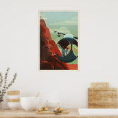 Vintage Retro SpaceX Mars Olympus Mons Poster (Keuken)