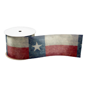 Vintage retro stijl Ribbon, de vlag van Texas Satijnen Lint