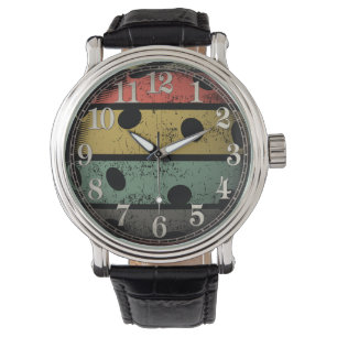 Vintage Retro Stijl Verontrust Art. Pickleball Horloge