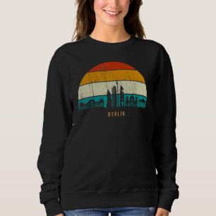 Vintage Retro Stijl Zonsondergang Duitsland silhou Trui