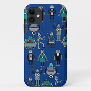 Vintage Retro StoomPunk Robots - geek design Case-Mate iPhone Case