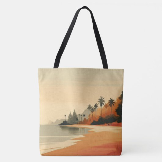 Vintage/retro strand/tropisch tote bag (Voorkant)