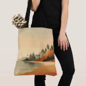 Vintage/retro strand/tropisch tote bag (Dichtbij)