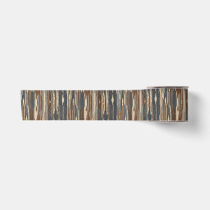 Vintage Retro Streep Tane Bruine Blauwe Satijnen Lint