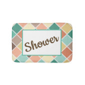 Vintage Retro-Style Diamond Pattern Customizable Badmat (Voorkant)