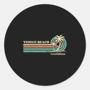 Vintage Retro Summer Vacation California Venice Be Ronde Sticker