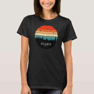 Vintage Retro Sunset Atlanta City Skyline Atlanta T-shirt