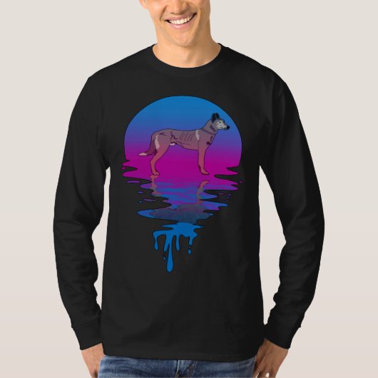 Vintage Retro Sunset Dutch Shepherd T-shirt (Voorkant)