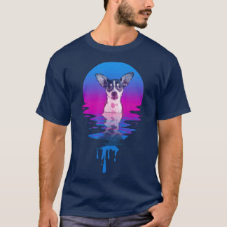 Vintage Retro Sunset Rat Terrier T-shirt