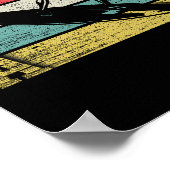 Vintage Retro Surfen Papa Surf Surfer Silhouet Poster (Hoek)