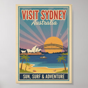 Vintage Retro Sydney Australië Reisposter Poster