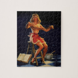 Vintage Retro Taffy maker Pinup meisje Legpuzzel