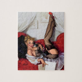 Vintage Retro Telephone Pinup Legpuzzel