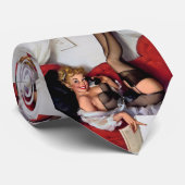 Vintage Retro Telephone Pinup Stropdas (Opgerold)