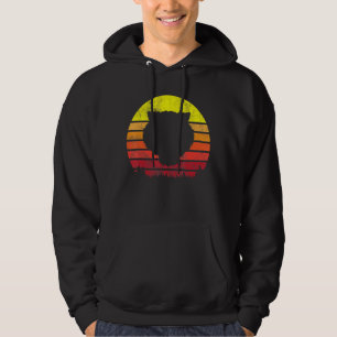 Vintage Retro Tiger Face Silhouette Forest Gra Hoodie
