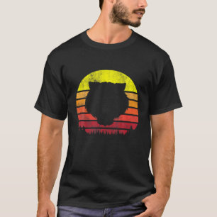 Vintage Retro Tiger Face Silhouette Forest Gra T-shirt