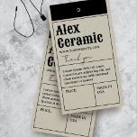 Vintage Retro Typografie Product Price Labels Kaar Visitekaartje<br><div class="desc">Minimalistisch,   typografisch ontwerp voor uw gepersonaliseerde prijs van uw bedrijfsproduct hangt label kaarten af. Selecteer ""uitgeven gebruikend het Hulpmiddel van het Ontwerp"om het verder aan te passen. *Deze hangkaarten hebben geen gaten. De gaten worden gesimuleerd in het kunstwerk. * *aanbevolen om met uw computer te bewerken</div>