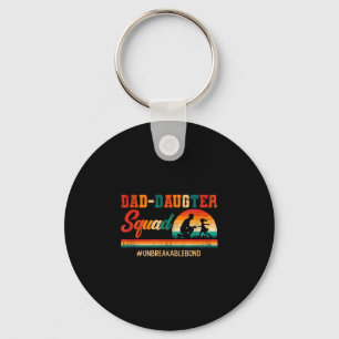 Vintage retro vader dochter squad vaderdag sleutelhanger