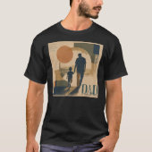 Vintage Retro Vader en Zoon Silhouette T-Shirt (Voorkant)