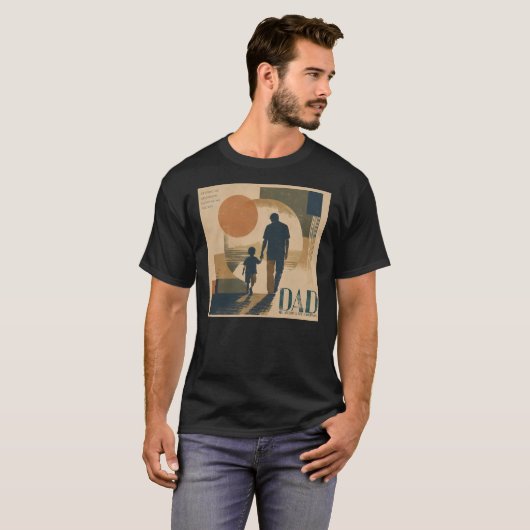 Vintage Retro Vader en Zoon Silhouette T-Shirt (Voorkant volledig)