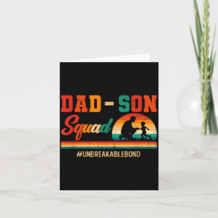 Vintage retro vader zoon squad vaderdag familie kaart