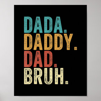 Vintage Retro Vaderdag Outfit Dada papa Poster