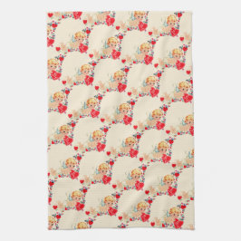 Vintage/Retro Valentijn Cherub Theedoek