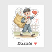 Vintage Retro Valentijn Postdienst Mail Sticker (Vel)