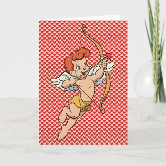 Vintage/retro valentijnsdag cupido kaart (Voorkant)