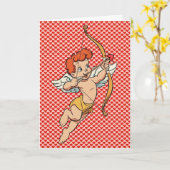 Vintage/retro valentijnsdag cupido kaart (Gele Bloem)