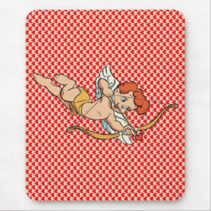 Vintage/retro valentijnsdag cupido muismat