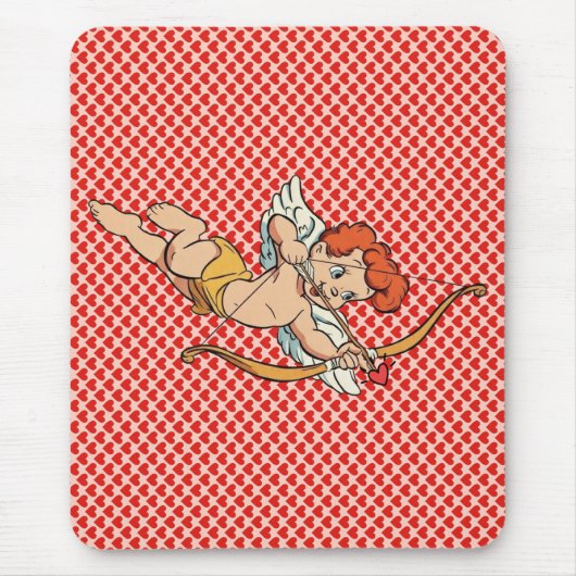 Vintage/retro valentijnsdag cupido muismat (Voorkant)